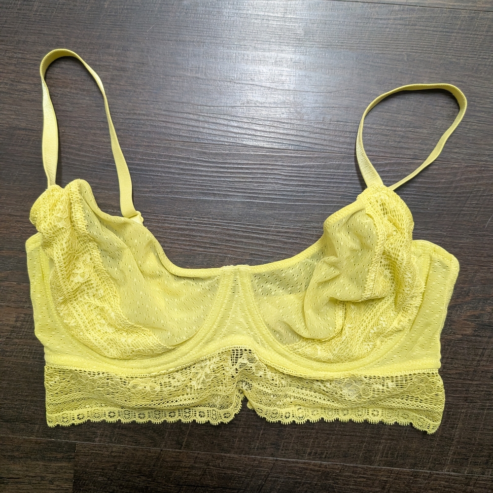 NWOT Free People Yellow Get Off My Cloud Bra Size 36DD